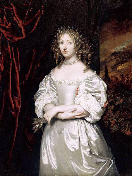 caspar netscher Portrait of Suzanna Doublet-Huygens (1637-1725) fifth and last child of Constantijn Huygens and Suzanna van Baerle, and their only daughter, painted b oil painting image